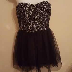 Black strapless party dress